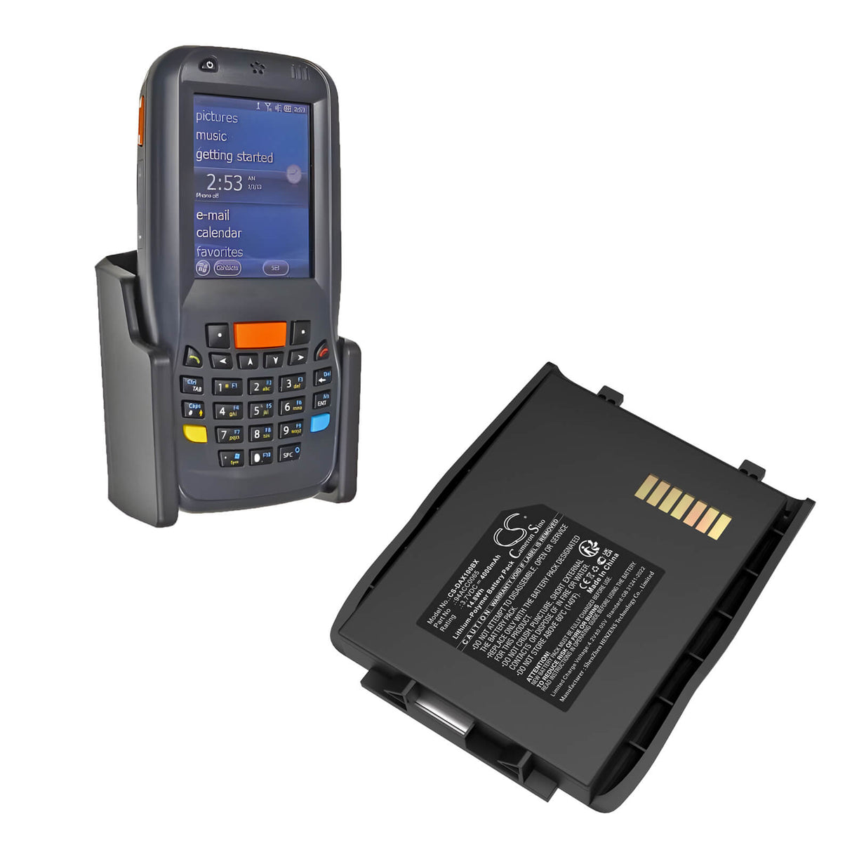 3.7V, Li-Polymer, 4000mAh, Barcode Scanner battery fits Datalogic, 50-btec, Lynx, 14.8Wh Barcode Scanner Cameron Sino Technology Limited