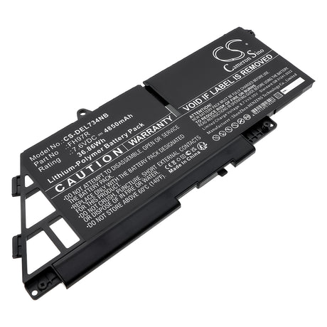 7.6V, Li-Polymer, 4850mAh, Notebook, Laptop battery fits Dell, 599m7, Latitude 7340, Latitude 7340 2-in-1, 36.86Wh Notebook, Laptop Cameron Sino Technology Limited