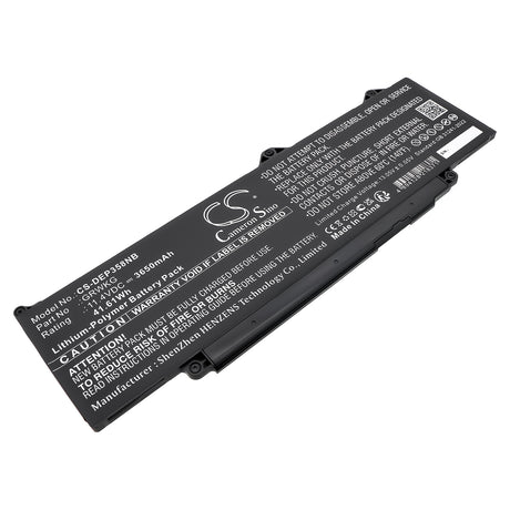 11.4V, Li-Polymer, 3650mAh, Notebook, Laptop battery fits Dell, Grwkg, Precision 15 3580, Precision 15 3580 5chpk, 41.61Wh Notebook, Laptop Cameron Sino Technology Limited