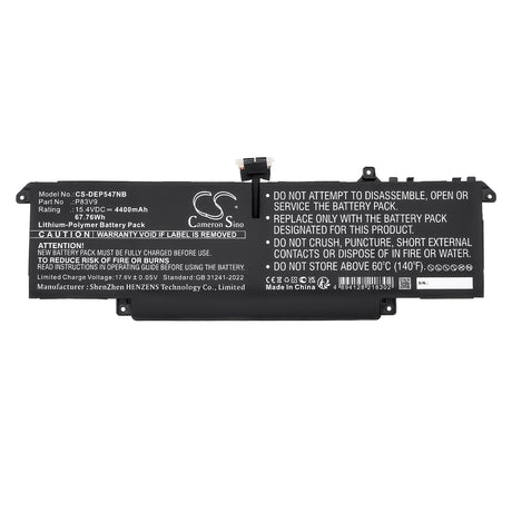 15.4V, Li-Polymer, 4400mAh, Notebook, Laptop battery fits Dell, Cdtt2, Precision 14 5470, Precision 5470, 67.76Wh Notebook, Laptop Cameron Sino Technology Limited