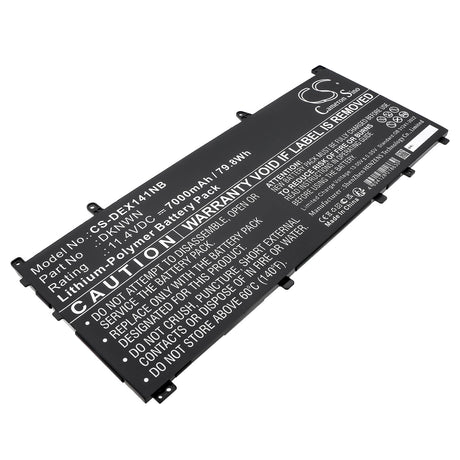 11.4V, Li-Polymer, 7000mAh, Notebook, Laptop battery fits Dell, 0dknwn, Alienware X14 R1, Alienware X14 R2, 79.8Wh Notebook, Laptop Cameron Sino Technology Limited