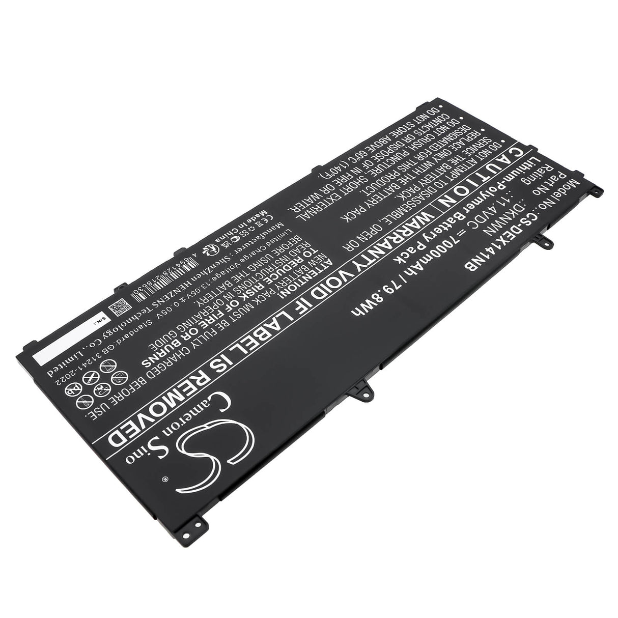 11.4V, Li-Polymer, 7000mAh, Notebook, Laptop battery fits Dell, 0dknwn, Alienware X14 R1, Alienware X14 R2, 79.8Wh Notebook, Laptop Cameron Sino Technology Limited