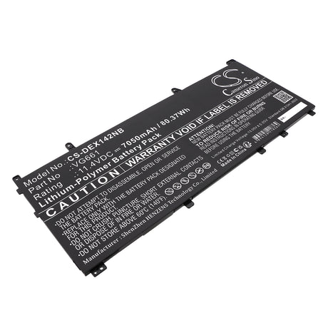 11.4V, Li-Polymer, 7050mAh, Notebook, Laptop battery fits Dell, V4n84, Alienware X14 R1, Alienware X14 R2, 80.37Wh Notebook, Laptop Cameron Sino Technology Limited