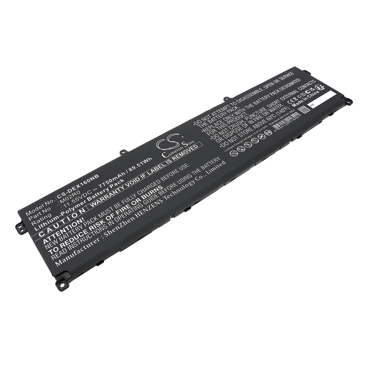 11.55V, Li-Polymer, 7750mAh, Notebook, Laptop battery fits Dell, Hp26n, Alienware X16, Alienware X16 R1, 89.51Wh Notebook, Laptop Cameron Sino Technology Limited