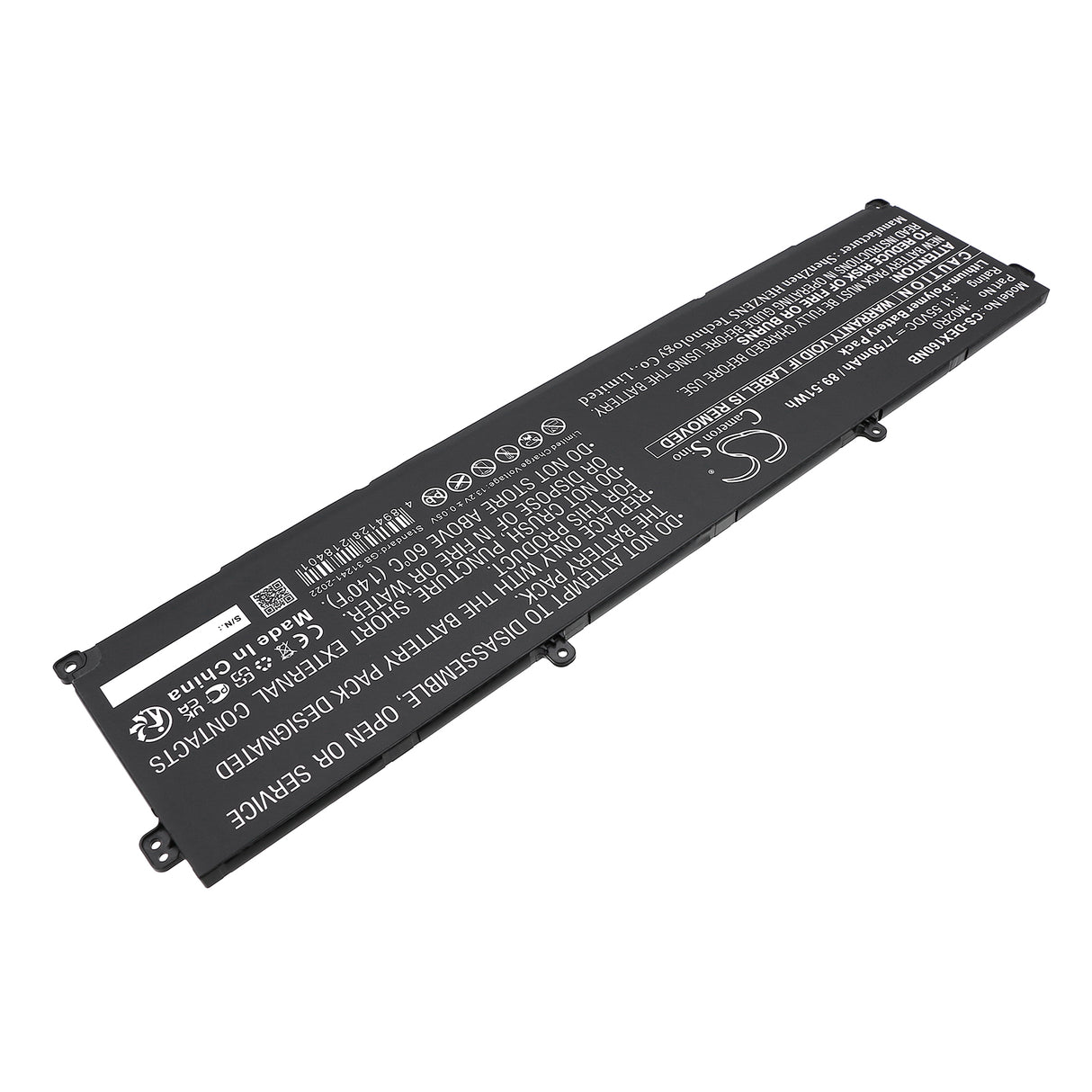 11.55V, Li-Polymer, 7750mAh, Notebook, Laptop battery fits Dell, Hp26n, Alienware X16, Alienware X16 R1, 89.51Wh Notebook, Laptop Cameron Sino Technology Limited