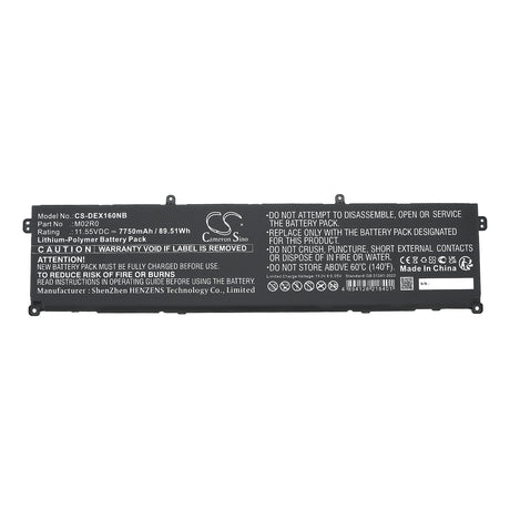 11.55V, Li-Polymer, 7750mAh, Notebook, Laptop battery fits Dell, Hp26n, Alienware X16, Alienware X16 R1, 89.51Wh Notebook, Laptop Cameron Sino Technology Limited