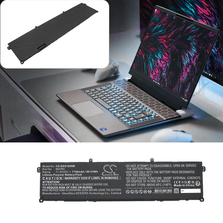 11.55V, Li-Polymer, 7750mAh, Notebook, Laptop battery fits Dell, Hp26n, Alienware X16, Alienware X16 R1, 89.51Wh Notebook, Laptop Cameron Sino Technology Limited