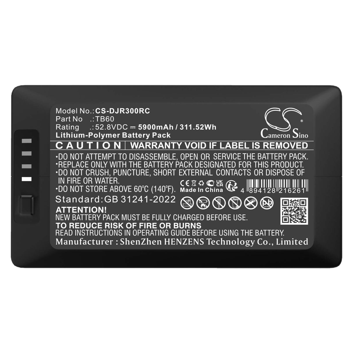 52.8V, Li-Polymer, 5900mAh, Drones battery fits Dji, Cp.en.00000262.01, Matrice 300, Matrice 300 Rtk, 311.52Wh Drones Cameron Sino Technology Limited
