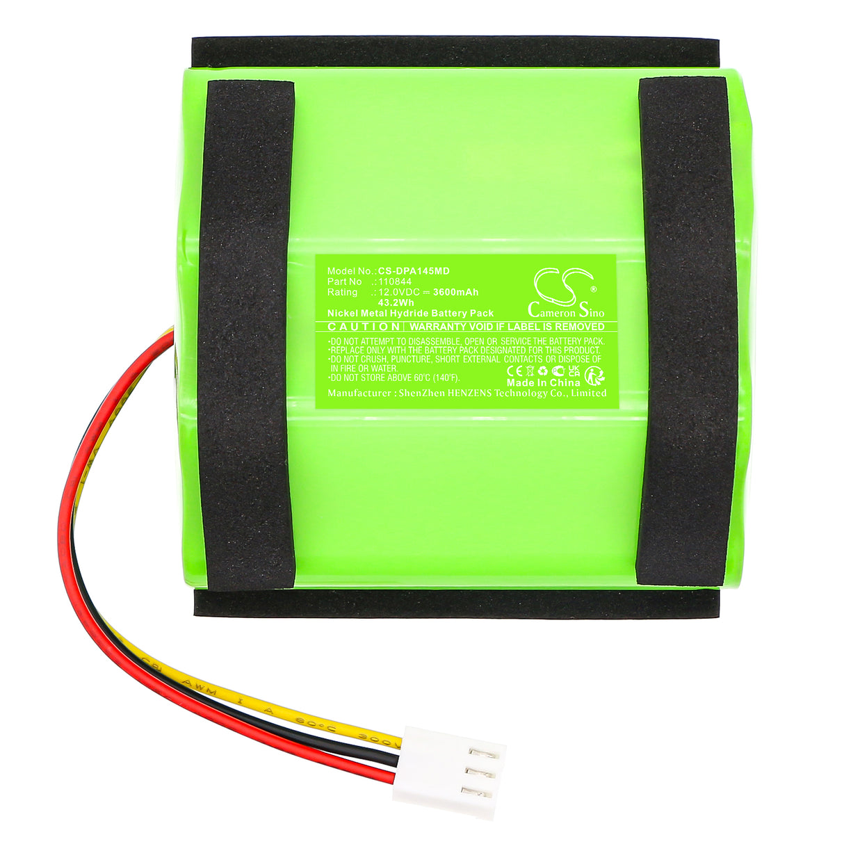 12.0V, Ni-MH, 3600mAh, Medical battery fits Ge, 110844, Portascan Bladder Scanner PA00, 43.2Wh Medical Cameron Sino Technology Limited (Medical)