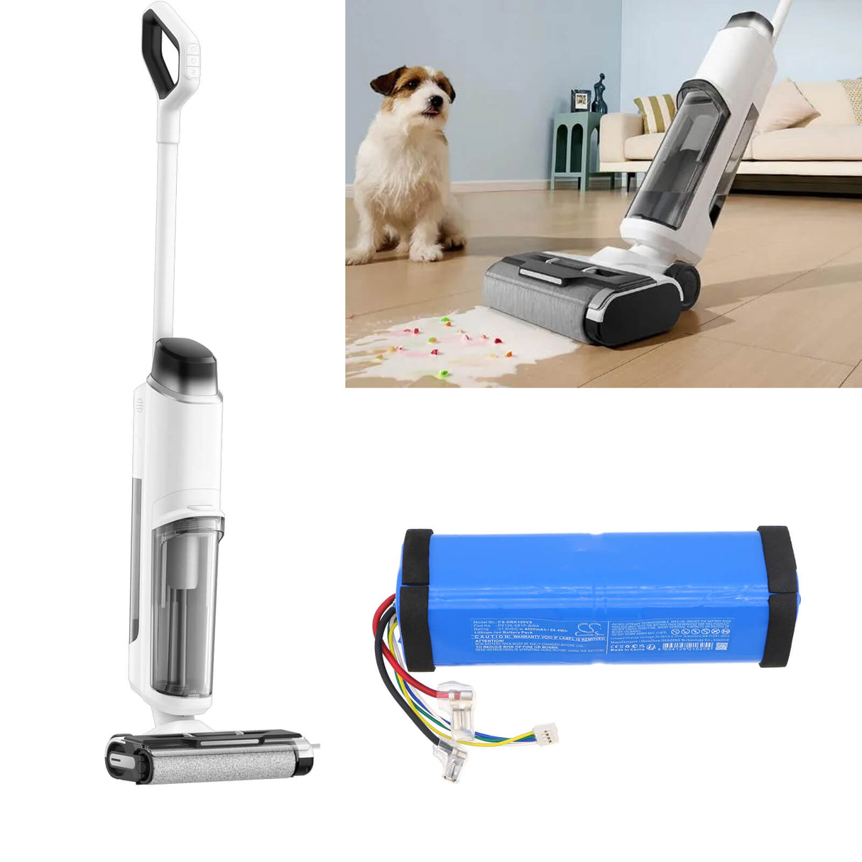 21.6V, Li-ion, 4000mAh, Vacuum battery fits Dreame, P2126-6s1p-bwa, Mova K10, 86.4Wh Vacuum Cameron Sino Technology Limited