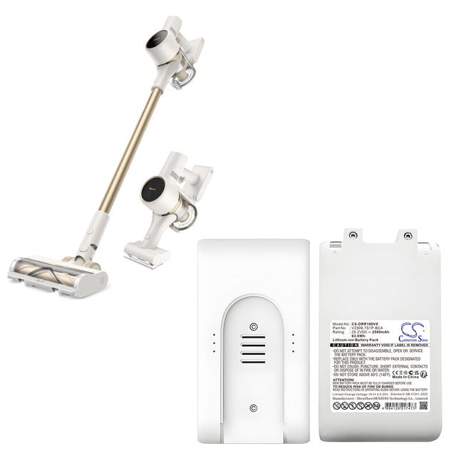 25.2V, Li-ion, 2500mAh, Vacuum battery fits Dreame, V2309-7s1p-bca, R10, 63.0Wh Vacuum Cameron Sino Technology Limited