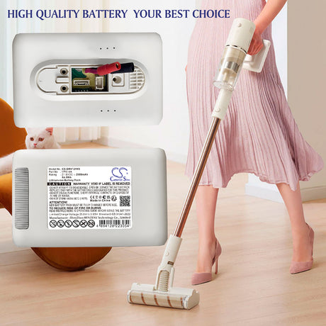 21.6V, Li-ion, 2500mAh, Vacuum battery fits Dreame, VPS14A V2211-6S1P-BCA, V12 Slim, V11 GR, 54Wh Vacuum Cameron Sino Technology Limited