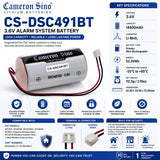 3.6v, Li-mno2, 14500mah, Alarm Battery Fits Dsc, Wt4911, Wt4911b, 52.20wh Alarm System Cameron Sino Technology Limited