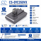 22.2V, Li-ion, 1500mAh, Vacuum battery fits Dyson, Dc30, Dc31, Dc31 Animalpro, 33.30Wh Vacuum Cameron Sino Technology Limited