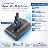 Battery For Dyson, Sv11, V7, V7 Motorhead Pro 21.6v, 2000mah - 48.84wh Vacuum Cameron Sino Technology Limited