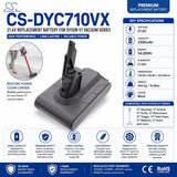 Vacuum Battery For Dyson Sv11 And V7 21.6v, Fit's 968670-06, 2500mah - 54.00wh Vacuum Cameron Sino Technology Limited