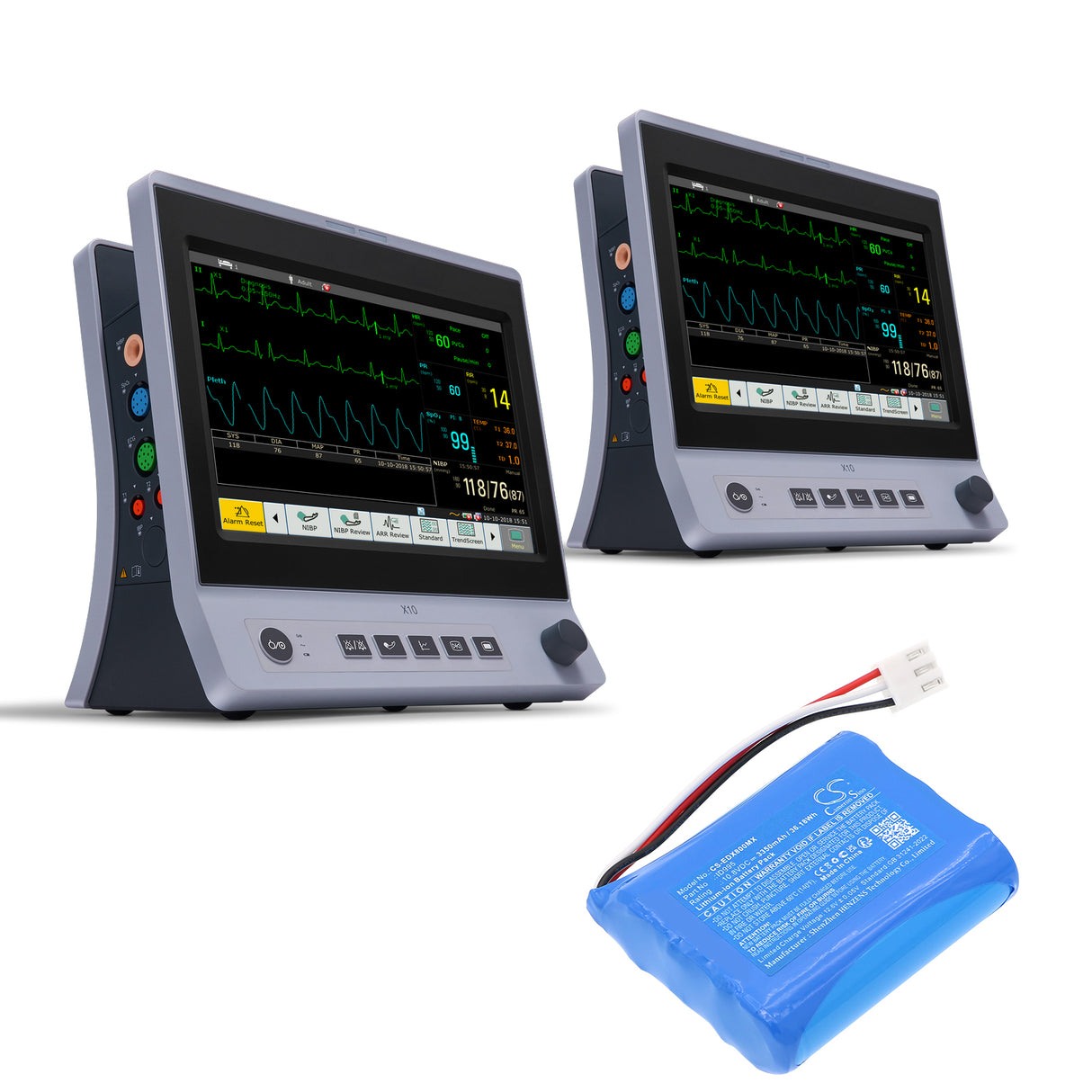 10.8V, Li-ion, 3350mAh, Medical battery fits Edan, 01.21.064380, Epm5, Epm7, 36.18Wh Medical Cameron Sino Technology Limited (Medical)