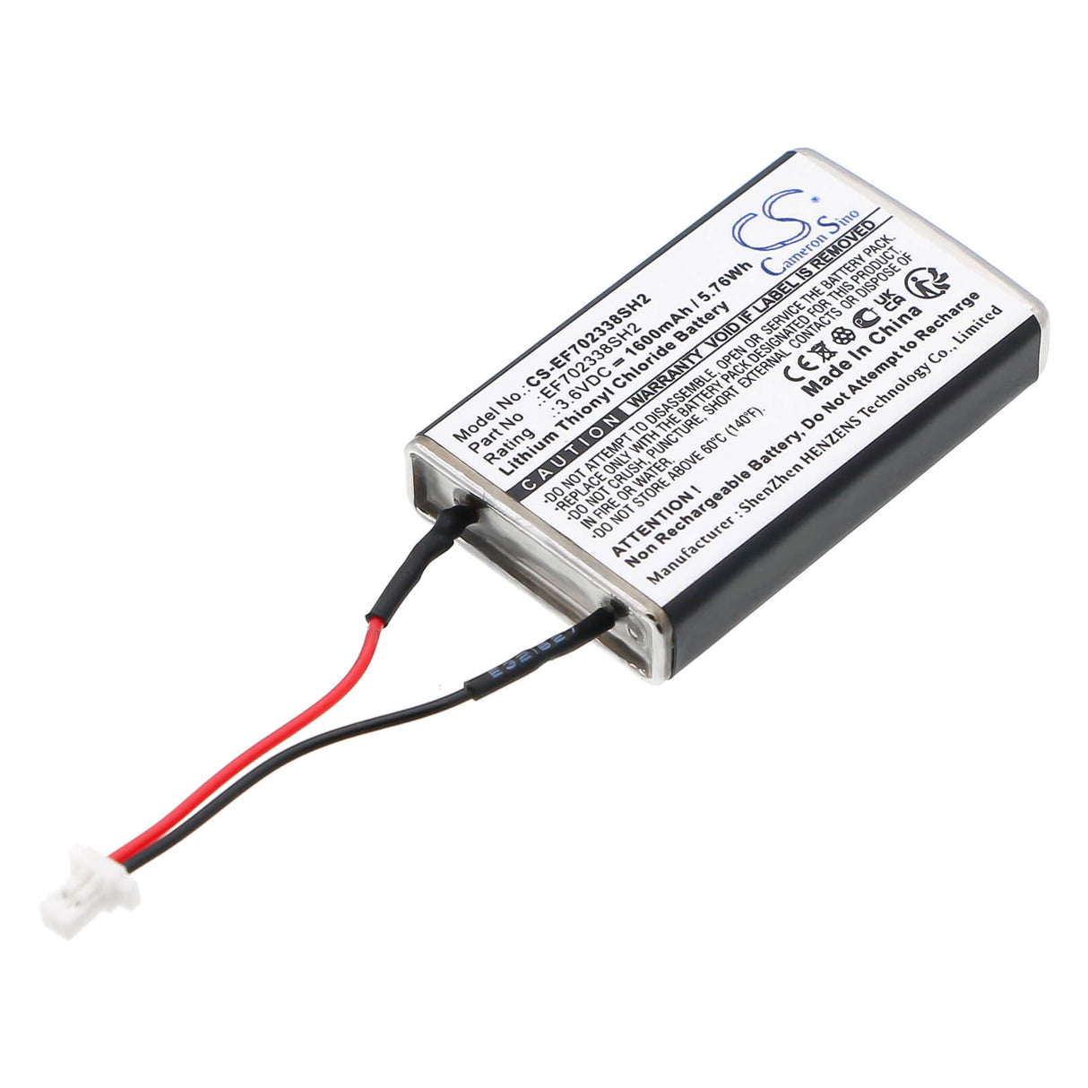 3.6V, Li-SOCl2, 1600mAh, EF702338 battery fits Cameron Sino, Ef702338, 5.76Wh EF702338 Cameron Sino Technology Limited