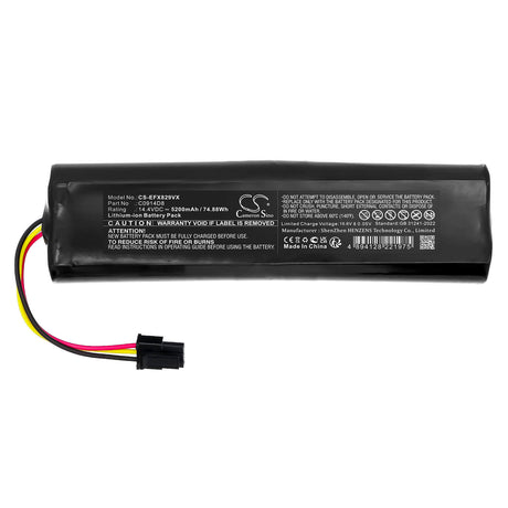 14.4V, Li-ion, 5200mAh, Vacuum battery fits Eufy, C0914D8, SES, T29J6, 74.88Wh Vacuum Cameron Sino Technology Limited