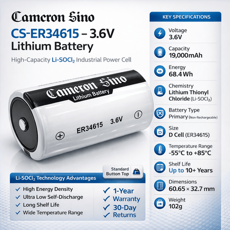 Generic Er34615, D Size, Xl-200f, Xl-205f, Tl-5930/s, Lsh 20 Battery, Li-socl2, 3.6v,19ah ER34615 Cameron Sino Technology Limited