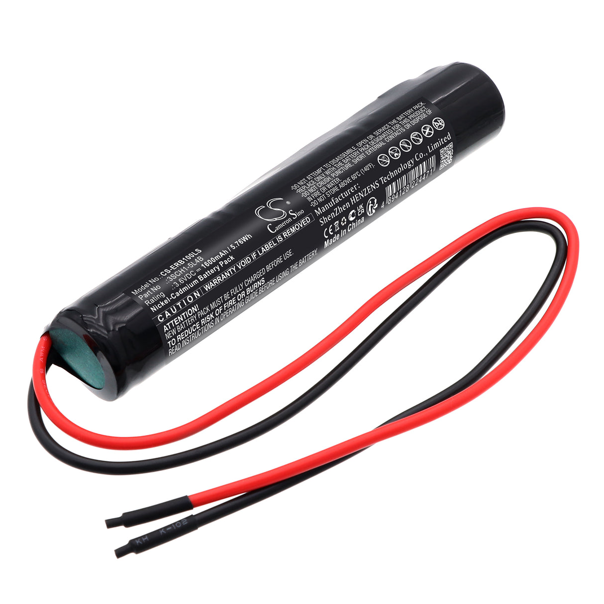 3.6V, Ni-CD, 1600mAh, Emergency Lighting battery fits Eterna, 3SCH1-5L4B, EB1, EML3MISO, 5.76Wh Emergency Lighting Cameron Sino Technology Limited