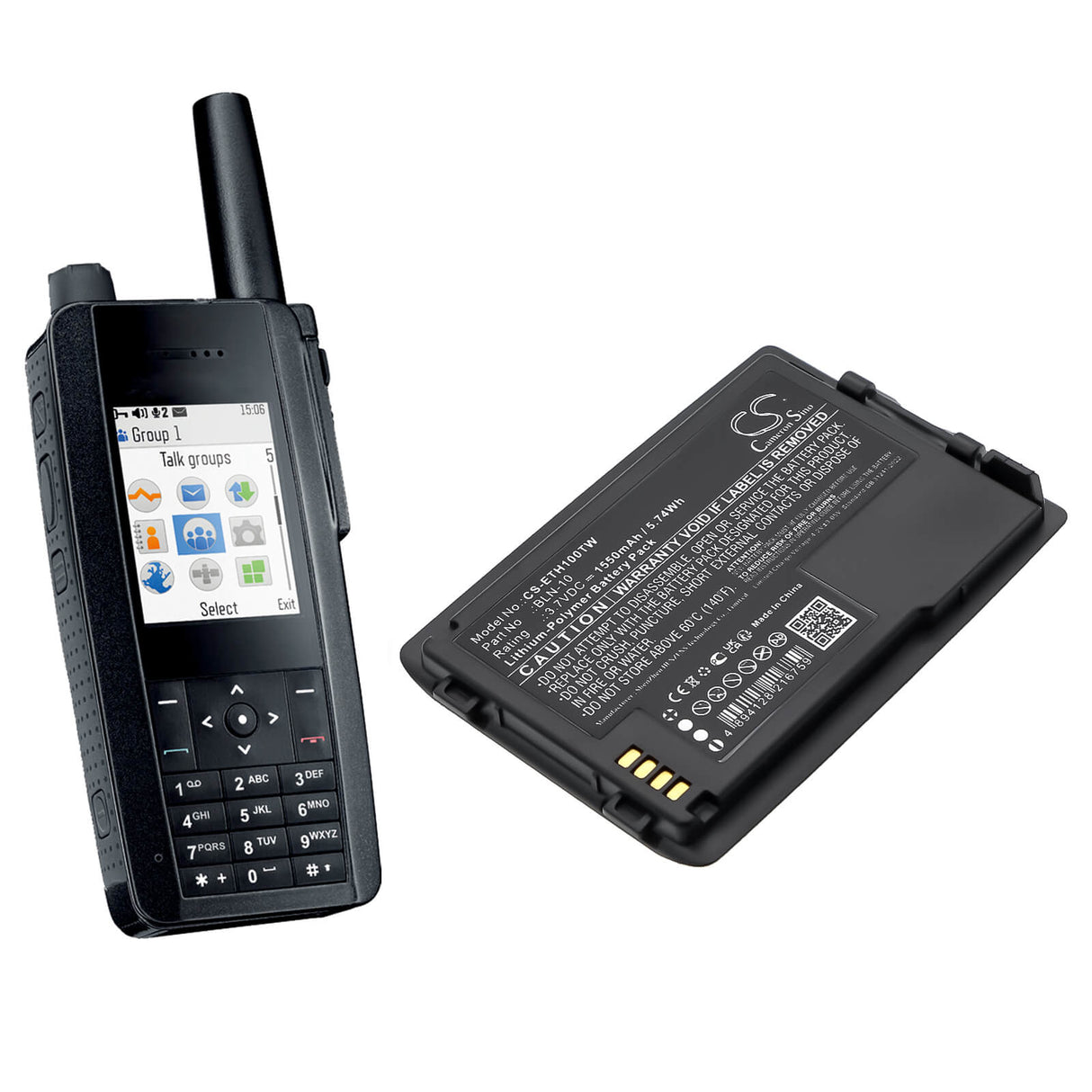 3.7V, Li-Polymer, 3150mAh, Two-Way Radio battery fits Eads, BLN-10, Cassidian TH1N, 11.66Wh Two-Way Radio Cameron Sino Technology Limited