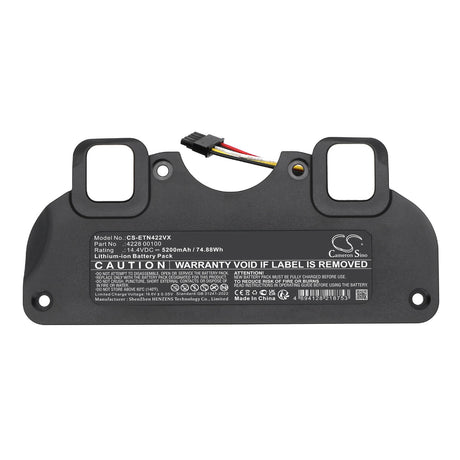 14.4V, Li-ion, 5200mAh, Vacuum battery fits Eta, 4228 00100, 4228 Navaggio Profi, 74.88Wh Vacuum Cameron Sino Technology Limited