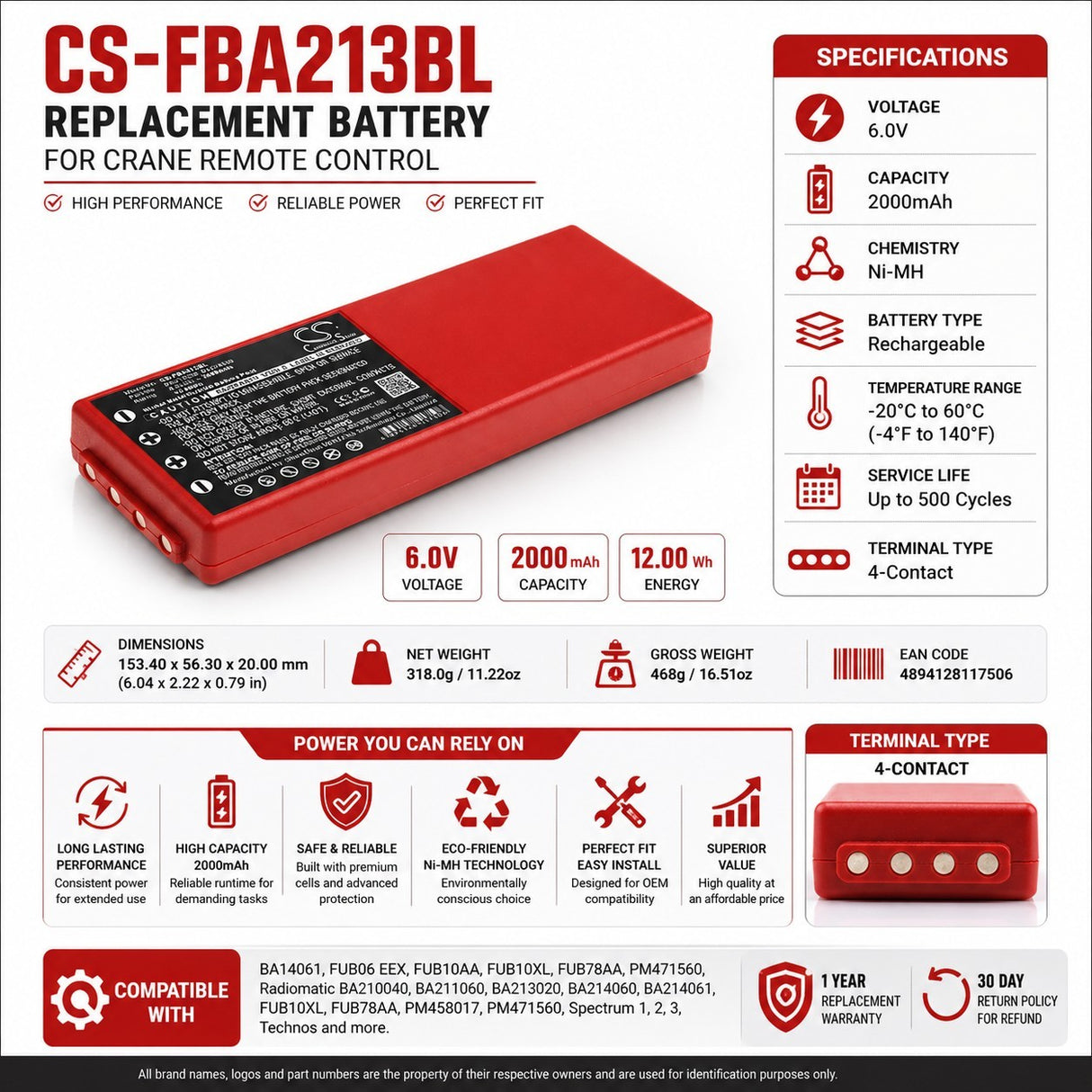 Crane Battery For Hbc, Radiomatic Spectrum 2, Radiomatic Spectrum 6v, 2000mah - 12.00wh Crane Remote Control Cameron Sino Technology Limited