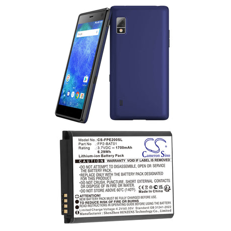 3.7V, Li-ion, 1700mAh, Mobile, SmartPhone battery fits Fairphone, Fp2-bat01, Fairphone 2, 6.29Wh Mobile, SmartPhone Cameron Sino Technology Limited