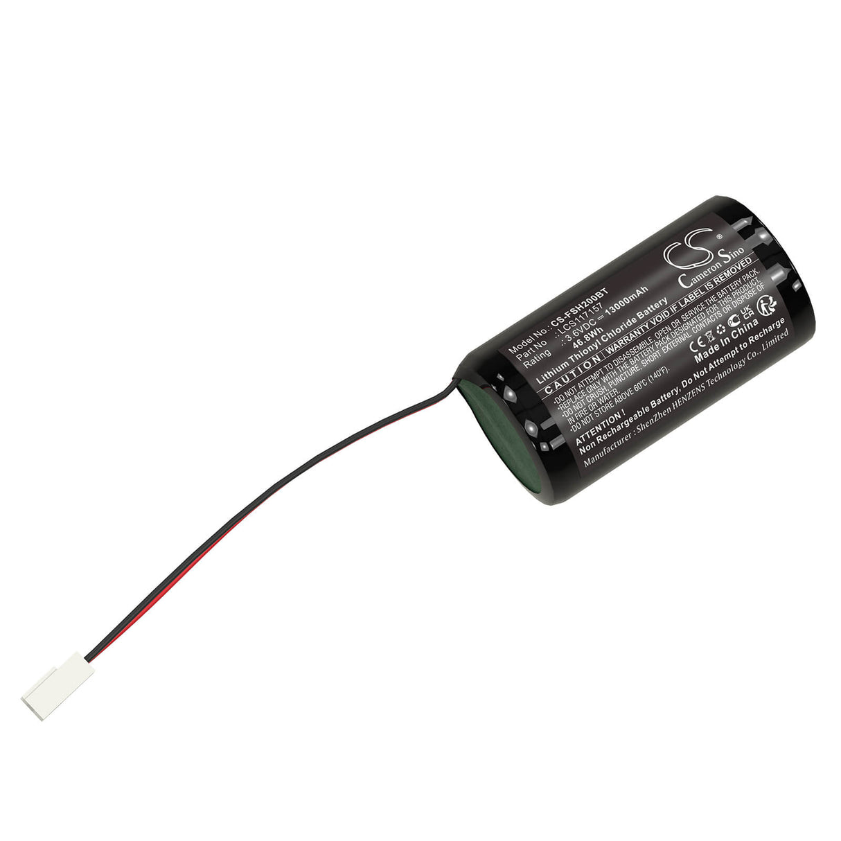 3.6V, Li-SOCl2, 13000mAh, Alarm System battery fits Fichet, LCS117157, LSH20, 46.8Wh Alarm System Cameron Sino Technology Limited