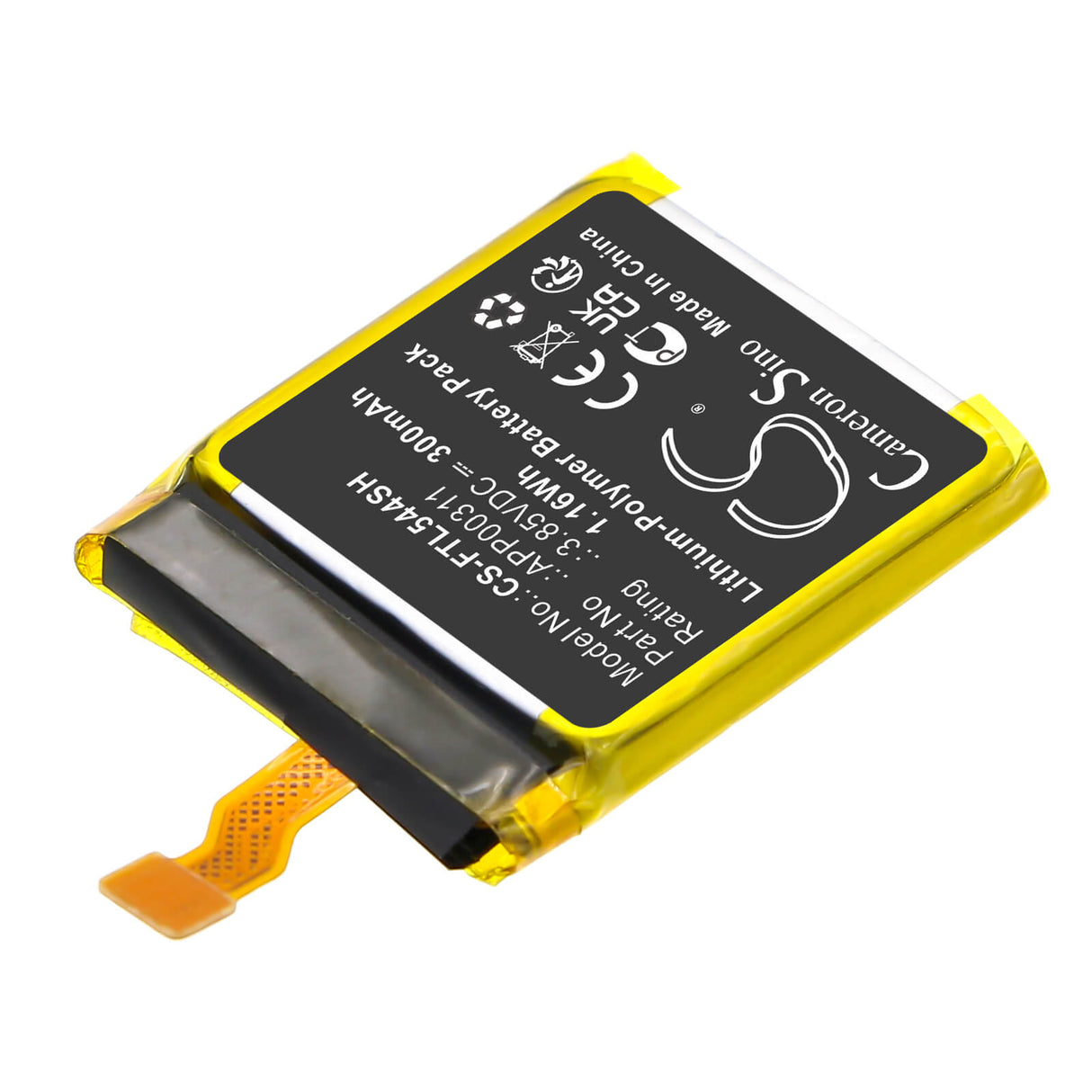 3.85V, Li-Polymer, 300mAh, Smartwatch battery fits Fossil, APP00311, DW11F, Gen 5E 44mm, 1.16Wh Smartwatch Cameron Sino Technology Limited