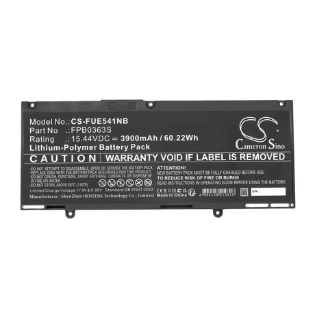 15.44V, Li-Polymer, 3900mAh, Notebook, Laptop battery fits Fujitsu, CP813249-01, LifeBook E4412, LifeBook E5412, 60.22Wh Notebook, Laptop Cameron Sino Technology Limited