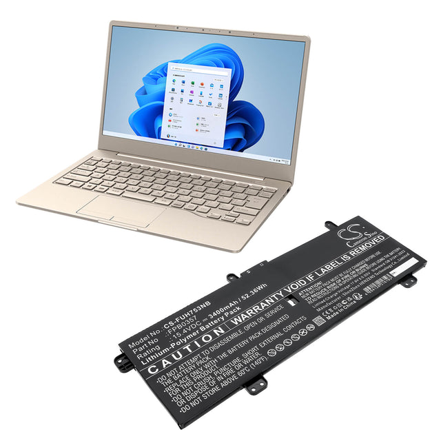 15.4V, Li-Polymer, 3400mAh, Tablet battery fits Fujitsu, Cp790491-01, Lifebook Ch75/e3, Lifebook Ch90/e3, 52.36Wh Tablet Cameron Sino Technology Limited