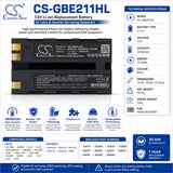 7.4V, Li-ion, 3400mAh, Equipment battery fits Leica, Geomax, 724117, Stonex R6, Zoom 20, 25.16Wh Equipment, Survey, Test Cameron Sino Technology Limited