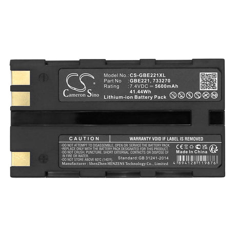 7.40V, Li-ion, 5600mAh, Equipment battery fits Leica, Geomax, 724117, Stonex R6, Zoom 20, 41.44Wh Equipment, Survey, Test Cameron Sino Technology Limited