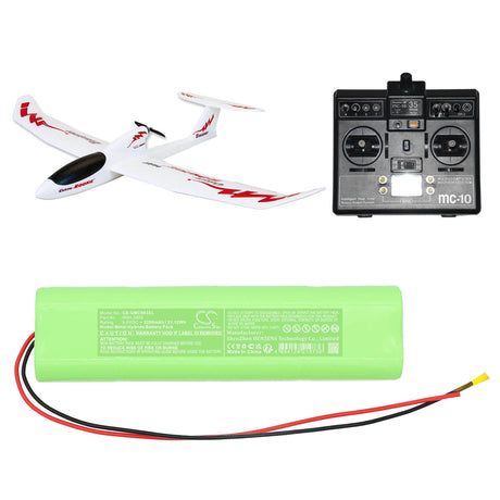 9.6V, Ni-MH, 2200mAh, Remote Controller battery fits Graupner, 8NH-3400, MC10, MC12, 21.12Wh Remote Controller Cameron Sino Technology Limited
