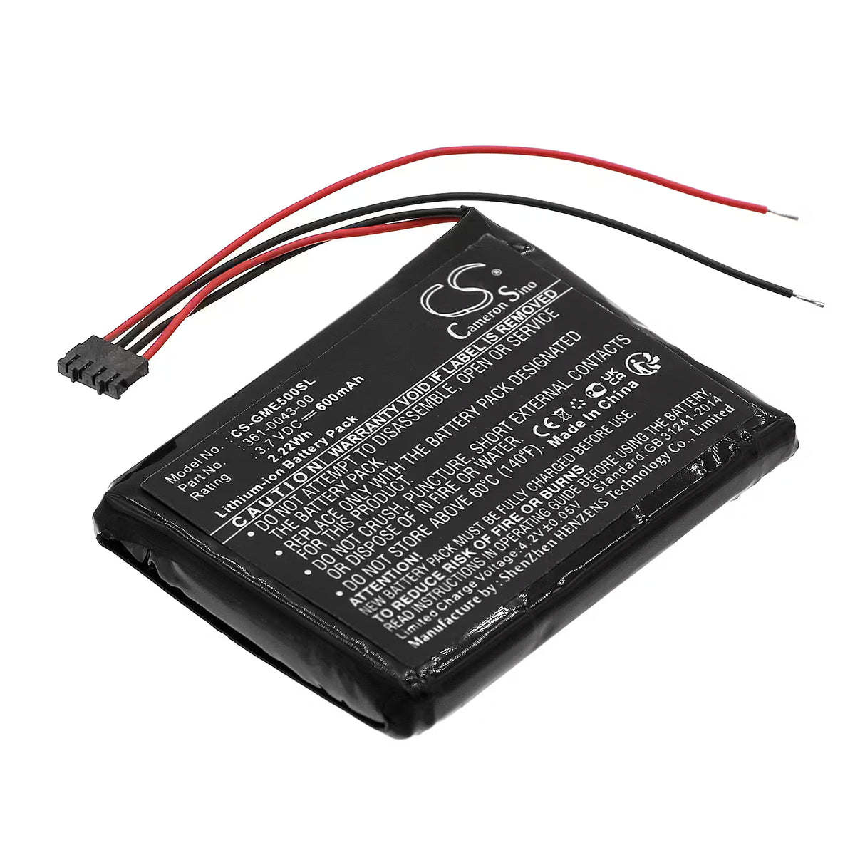 3,7 V, Li-ion, 600mAh, la batterie GPS s'adapte à Garmin, 361-00043-00, 010-01626-02, 4RL58983, 2,22Wh
