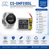 Smartwatch battery For Garmin, Fenix 5S, Fenix 5S Plus, 3.7v, 150mah - 0.56wh Smartwatch Cameron Sino Technology Limited