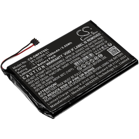 3.7V, Li-ion, 1500mAh, GPS, Navigator battery fits Garmin, 361-00066-51, Fleet 670 LM TRUCK, 5.55Wh GPS, Navigator Cameron Sino Technology Limited