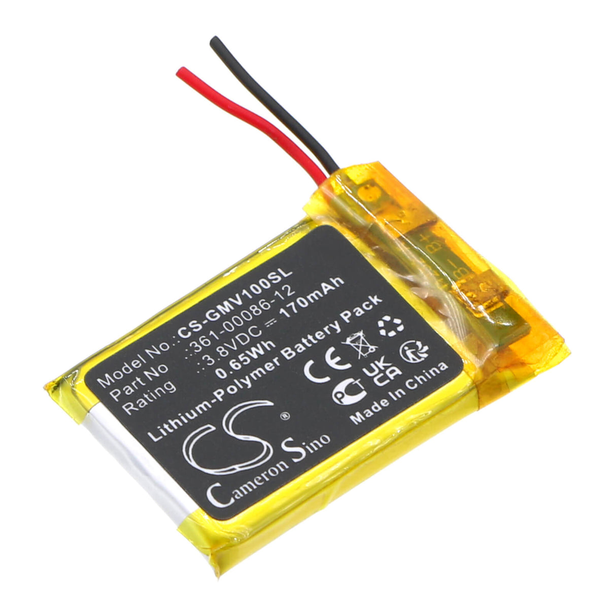 3.8V, Li-Polymer, 170mAh, Smartwatch Battery fits Garmin, Femix 6s Pro, Venu, 0.65Wh Smartwatch Cameron Sino Technology Limited