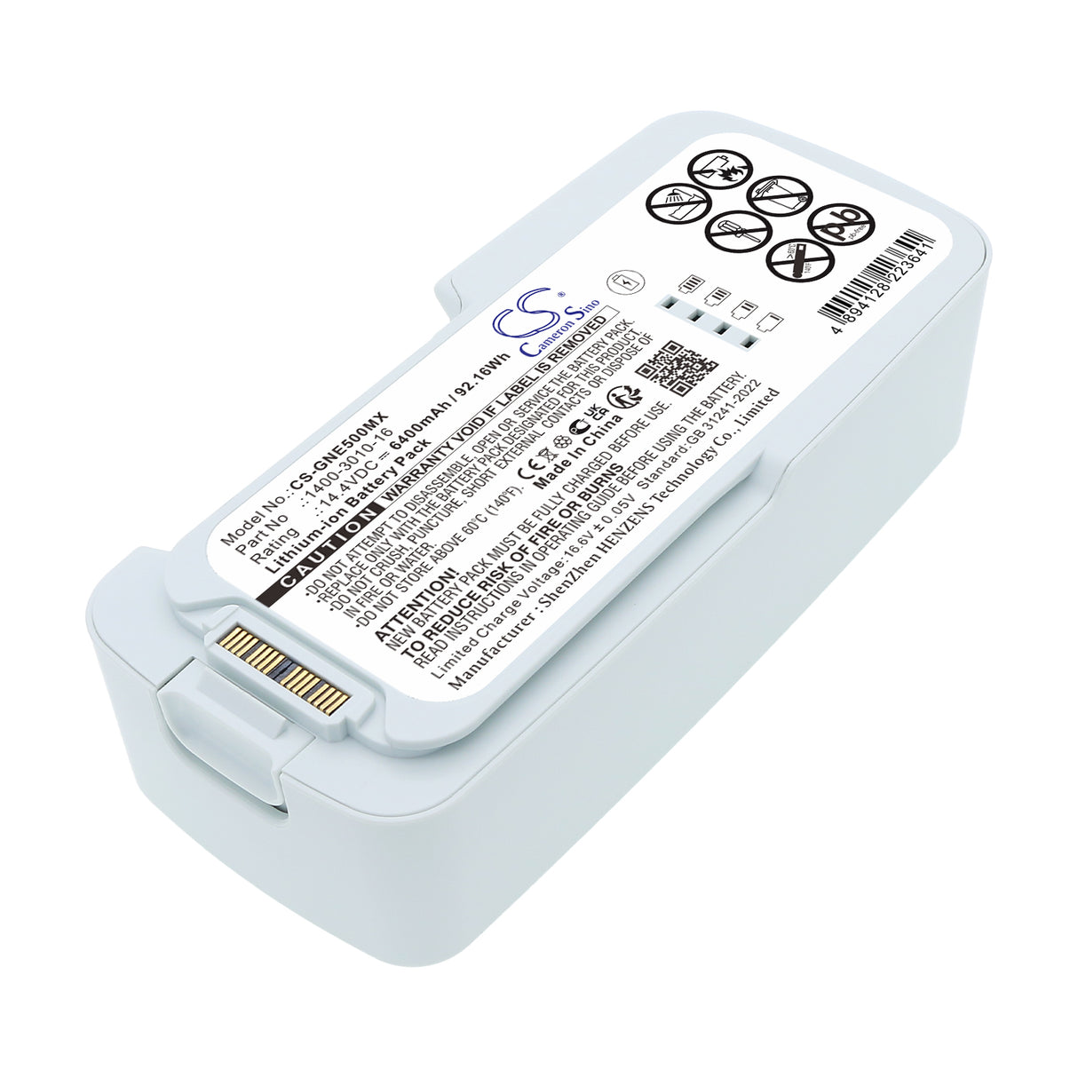 14.4V, Li-ion, 6400mAh, Medical battery fits Inogen, 1400-3010-16, One G5, Rove 6, 92.16Wh Medical Cameron Sino Technology Limited
