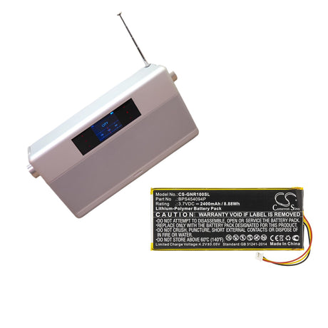 3.7V, Li-Polymer, 2100mAh, DAB Digital battery fits Geneva, Bps454094p, Worldradio, 7.77Wh DAB Digital Cameron Sino Technology Limited