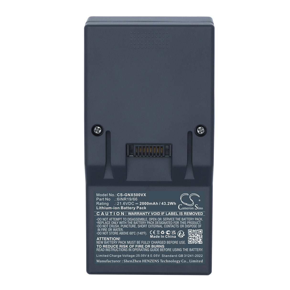 21.6V, Li-ion, 2000mAh, Vacuum battery fits Genius, 6INR19/66, Invictus X3, Invictus X5, 43.2Wh Vacuum Cameron Sino Technology Limited