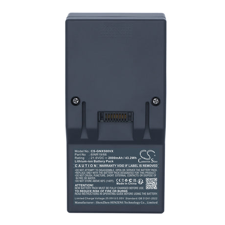 21.6V, Li-ion, 2000mAh, Vacuum battery fits Genius, 6INR19/66, Invictus X3, Invictus X5, 43.2Wh Vacuum Cameron Sino Technology Limited