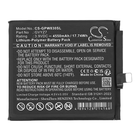 Li-Polymer, 4550mAh, batterie mobile, smartphone convient à Google, G949-00975-00, Gec77, Gr83y Mobile, Smartphone Cameron Sino Technology Limited (Smartphone)