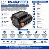 18.0V, Li-ion, 2500mAh, Gardening Tools battery fits Gardena, 09839-20, 881, 8866, 45.00Wh Gardening Tools Cameron Sino Technology Limited (Power Tools)