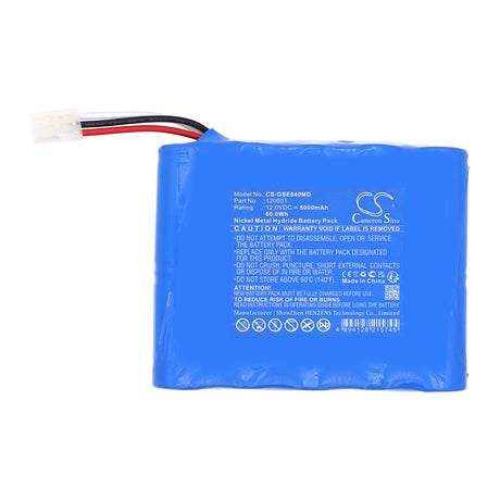 12.0V, Ni-MH, 5000mAh, Medical battery fits Genesis, 120001, Sealer Rapid Seal Se640, 60.0Wh Medical Cameron Sino Technology Limited (Medical)