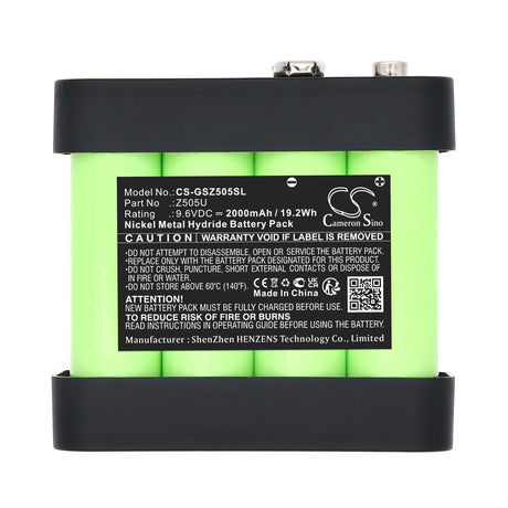 9.6V, Ni-MH, 2000mAh, Equipment, Survey, Test battery fits Gossen, HR-3UTGX, METRISO, Metrawatt PROFiTEST, 19.2Wh Equipment, Survey, Test Cameron Sino Technology Limited