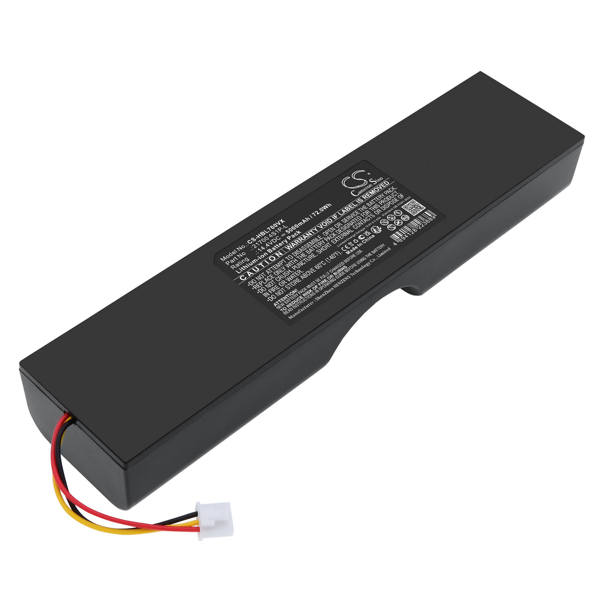 14.4V, Li-ion, 5000mAh, Vacuum battery fits HOBOT, 21700 4S1P-L, Legee D7, Legee D8, 72Wh Vacuum Cameron Sino Technology Limited