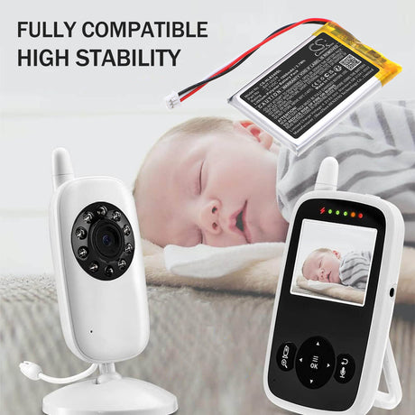 3,7V, Li-Polymère, 1000mAh, Batterie BabyPhone compatible avec Hellobaby, BAT-UU24, Dragon Touch E40, HB24, 3,7Wh BabyPhone Cameron Sino Technology Limited